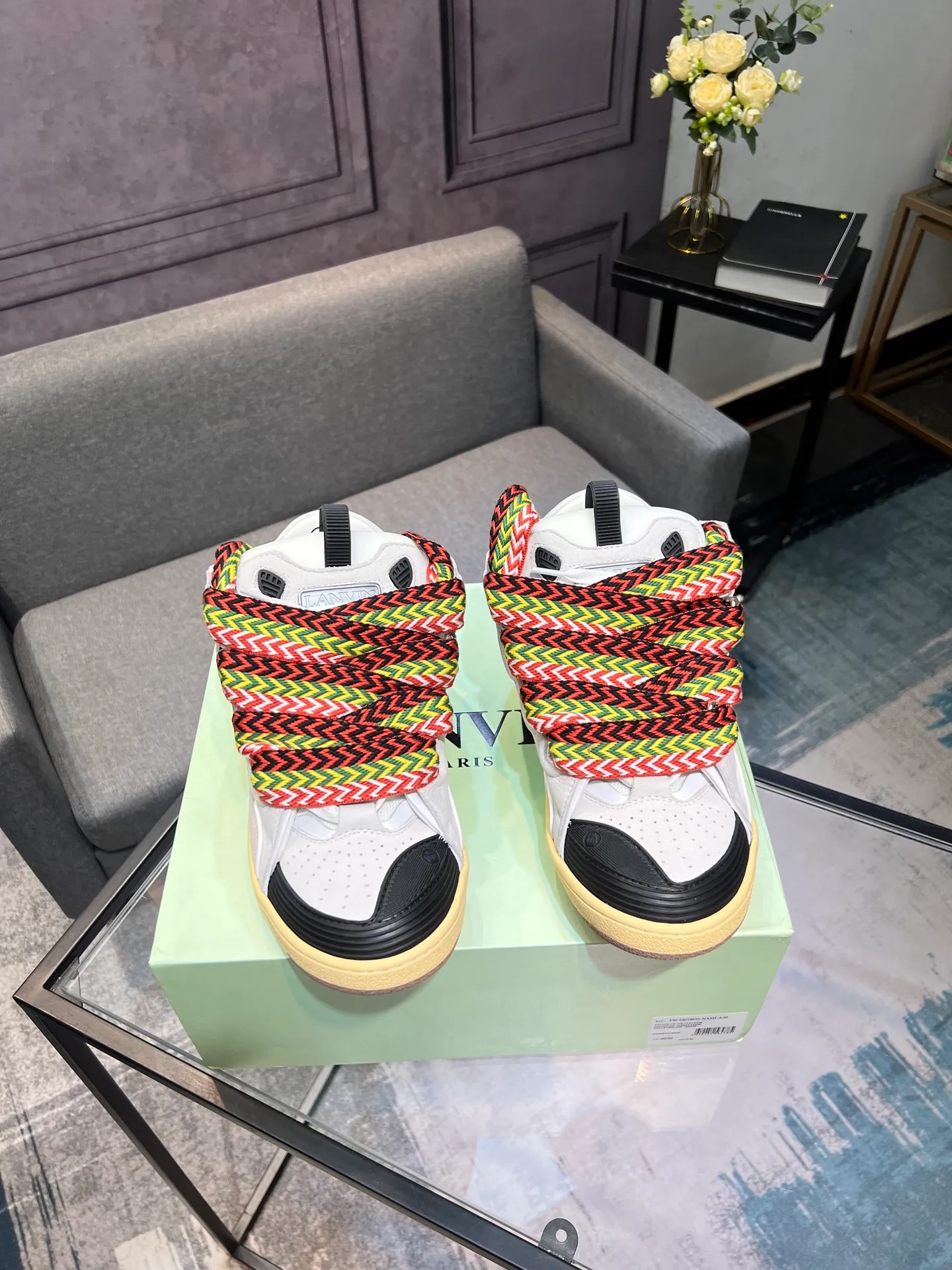 Men's men's shoes💰780 [LANVIN] Latest lace-up fashionable casual sneakers for couples High-quality CLAY couple series‼ ️ The latest trendy products of the season 🌈Many bloggers have planted grass and purchased the original open-mold customization. The upper and outsole are sewn with mark threads without edge sealing. Multiple material splicing combination design. Very versatile for fashionable and casual wear. Comfortable on the feet. Recommended for self-retention (upper cowhide + cow suede + breathable mesh) inner foot pad cowhide exclusive original open-mold clear logo rubber outsole ⚠️36-44 yards (45 custom-made)
